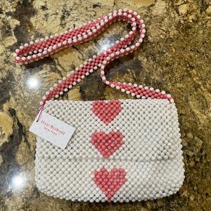 Isaac Mizrahi beaded shoulder handbag - hearts - Brand new